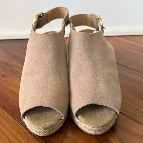 Kanna Tan Suede Slingback Wedge Sandals Espadrilles Size EU 37, US 7 - Picture 2 of 9